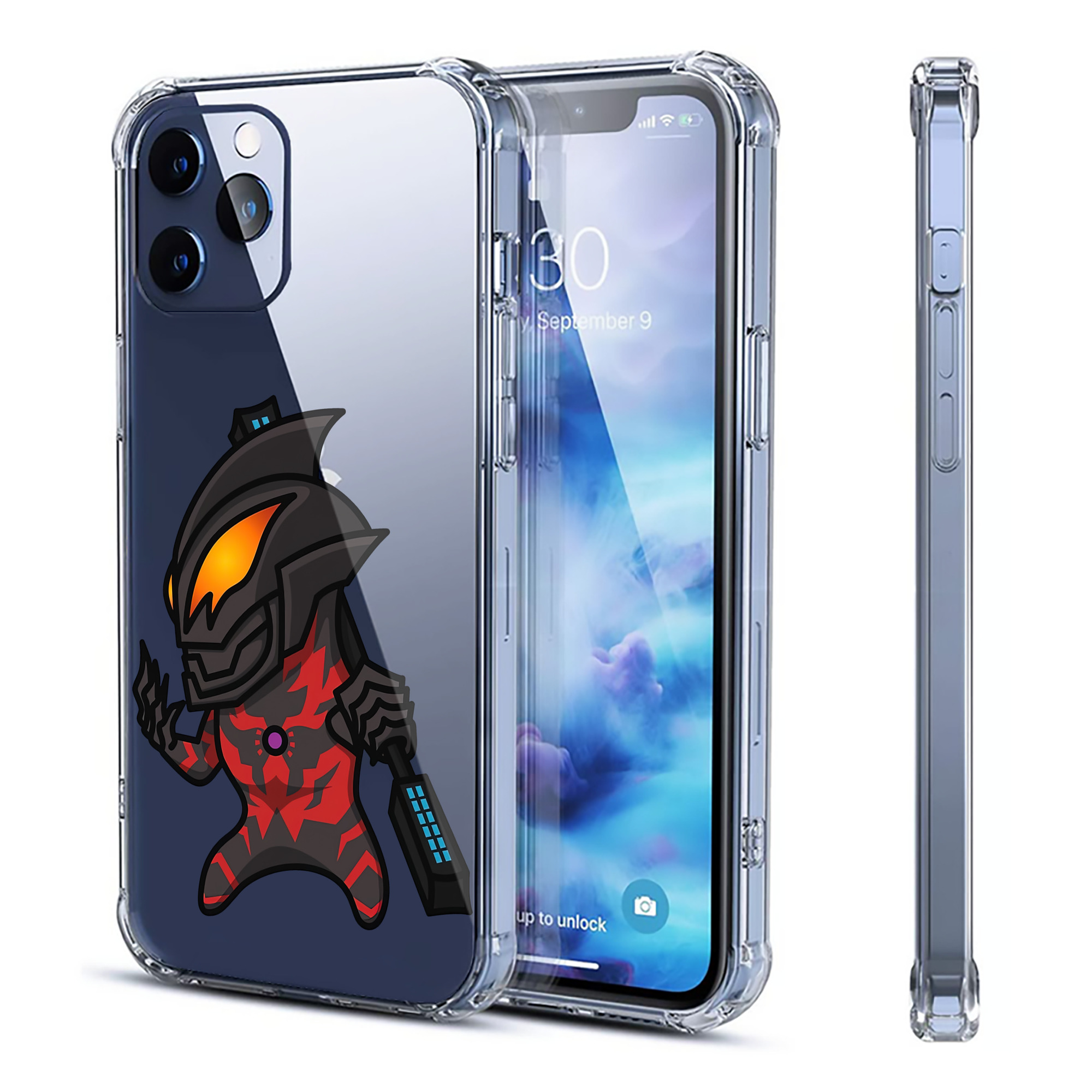 （画像用） ウルトラマン Ultraman 【iPhone 12シリーズ対応】透明スマホケース（クリアソフトケース）